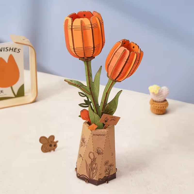 Robotime TW081 Orange Tulip - JOYTOY WORLD
