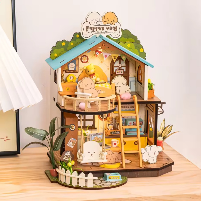 Robotime DG169 Puppy's Cozy Villa - JOYTOY WORLD