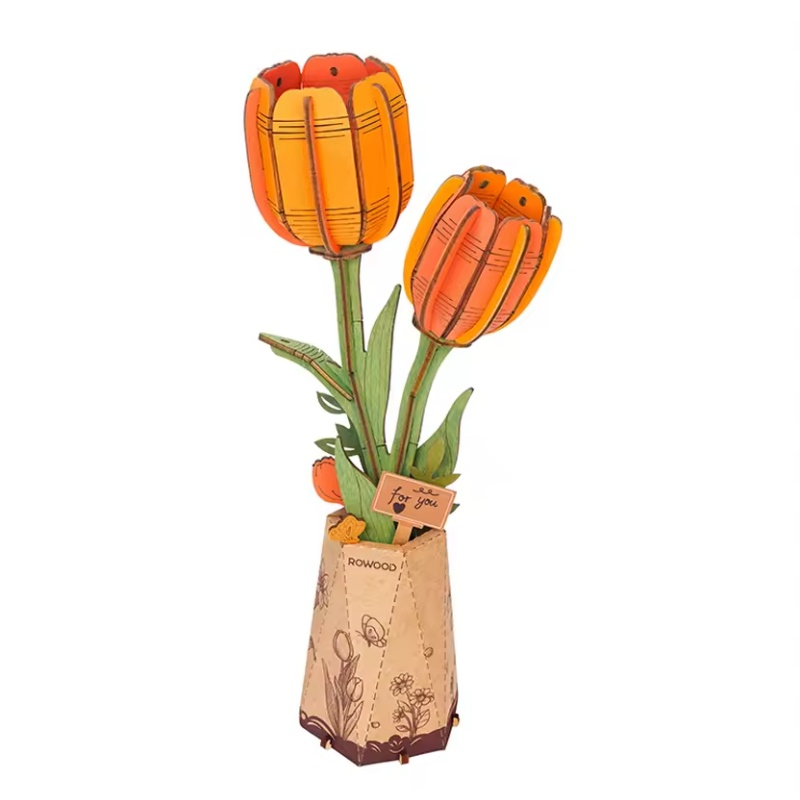 Robotime TW081 Orange Tulip - JOYTOY WORLD