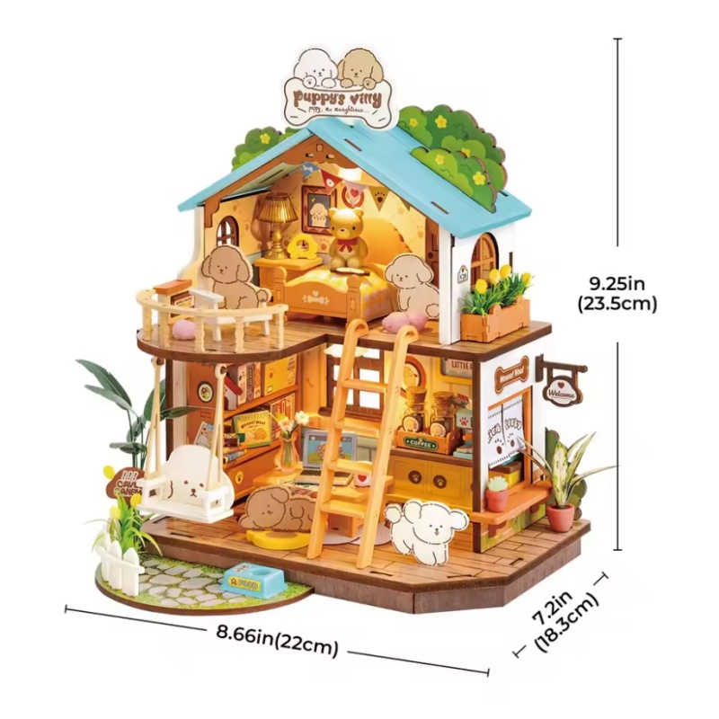 Robotime DG169 Puppy's Cozy Villa - JOYTOY WORLD