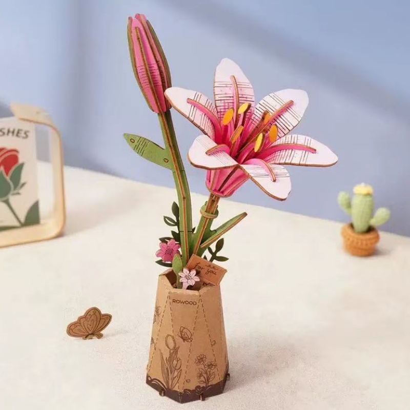 Robotime TW071 Pink Lily - JOYTOY WORLD