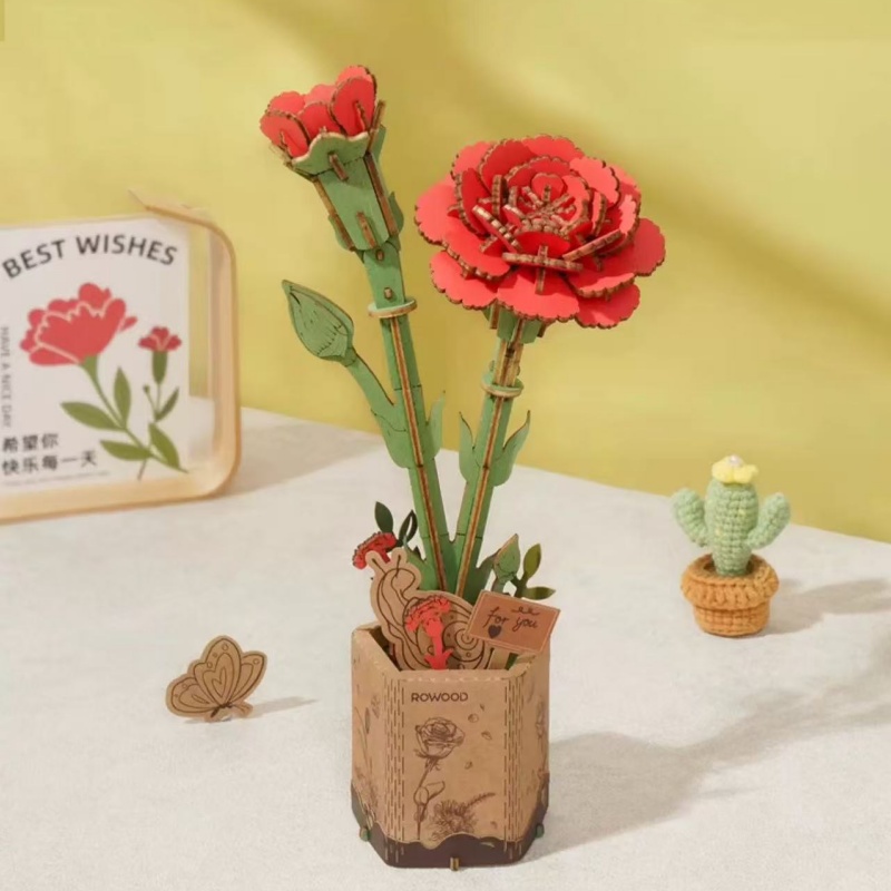 Robotime TW052 Red Carnation - JOYTOY WORLD