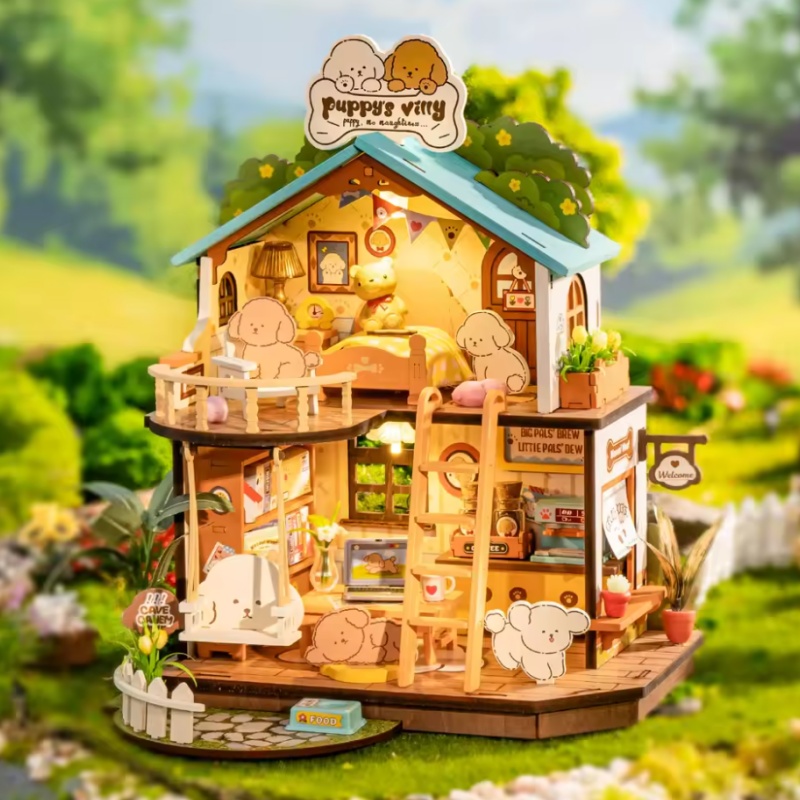 Robotime DG169 Puppy's Cozy Villa - JOYTOY WORLD