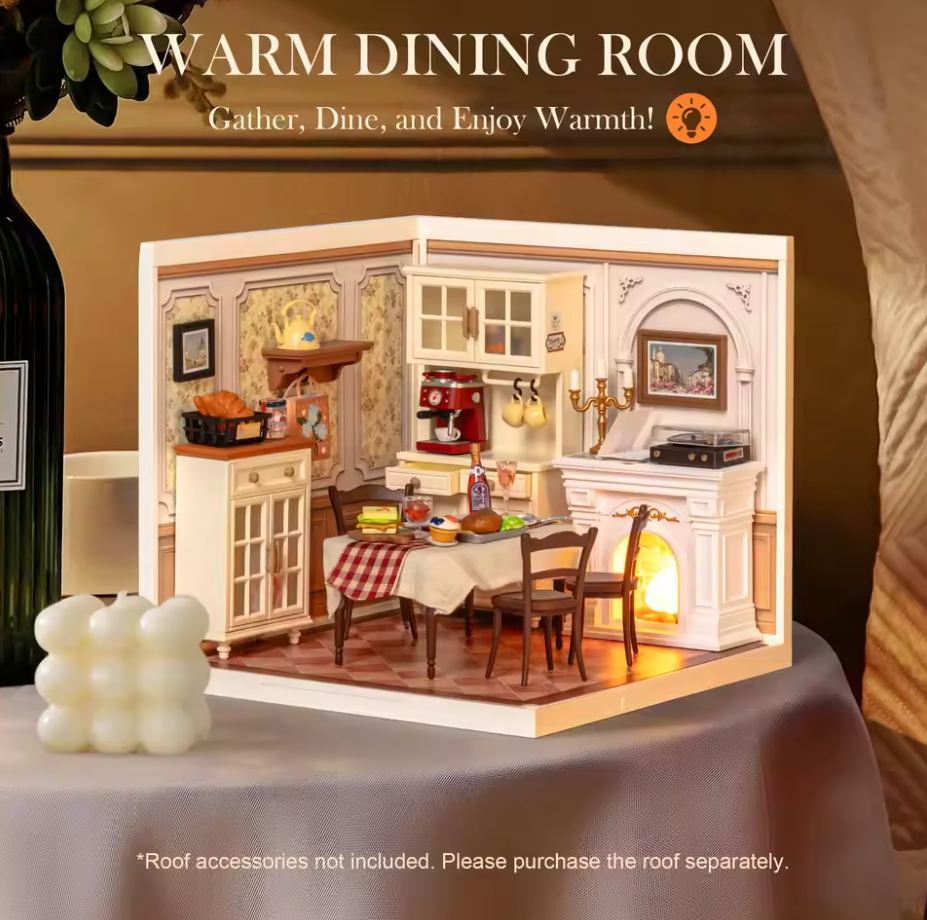 Robotime DW015B Warm Dining Room - JOYTOY WORLD