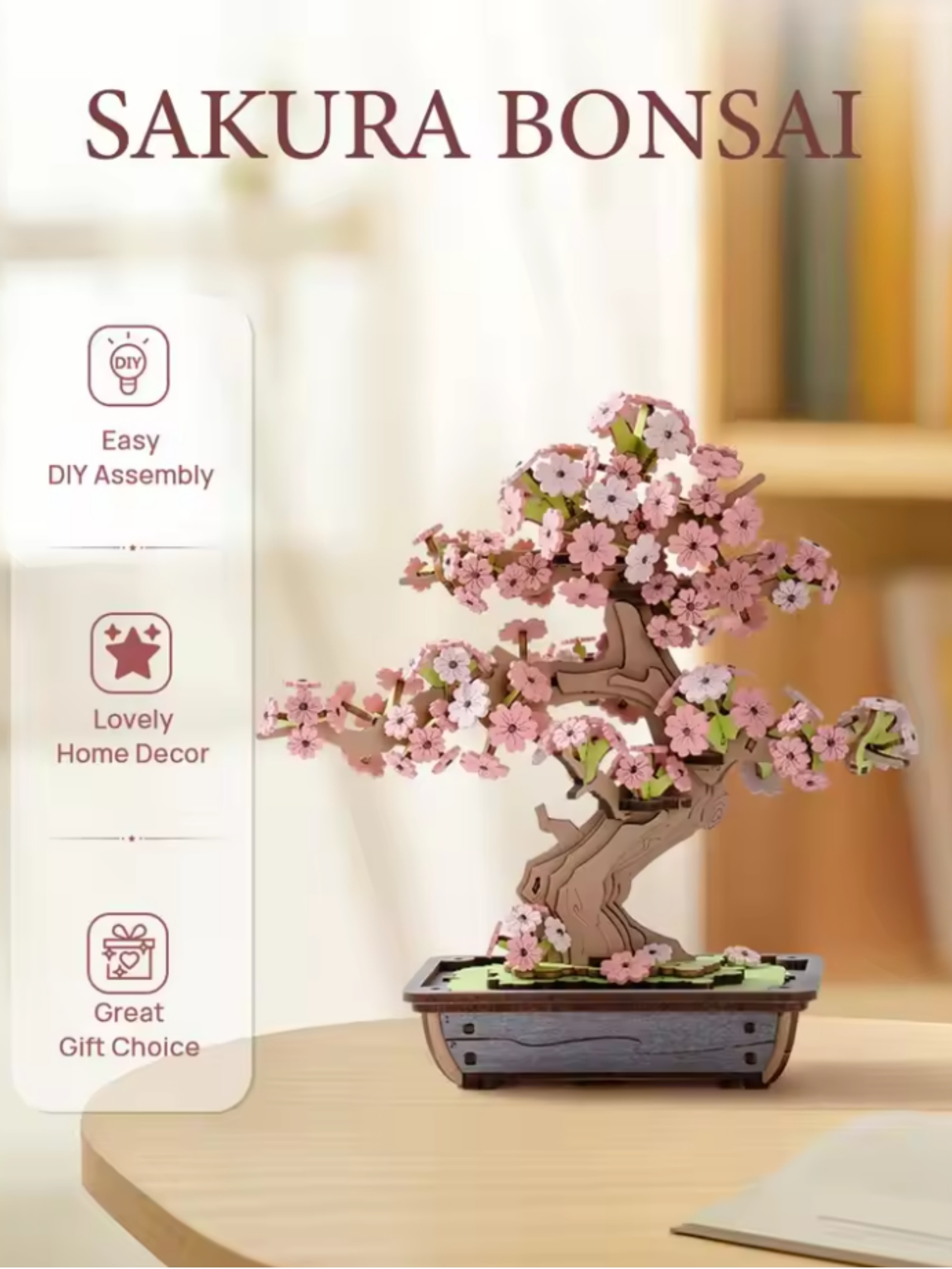 Robotime TG415 Sakura Bonsai - JOYTOY WORLD