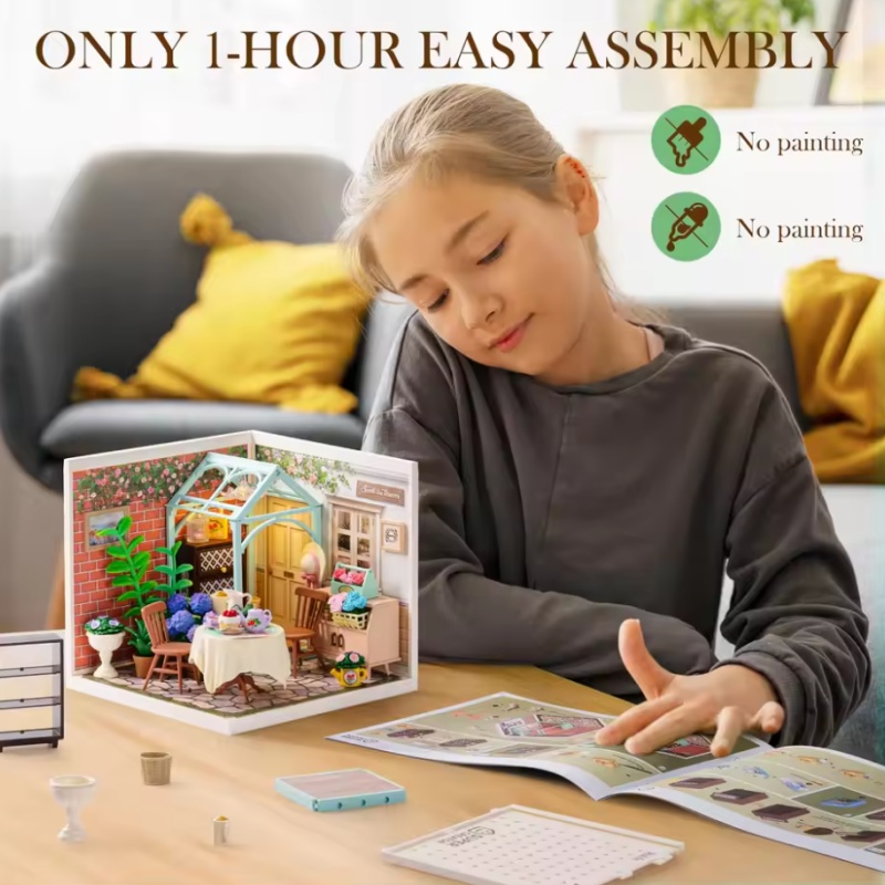 Robotime DW013B Blooming Tea Garden - JOYTOY WORLD