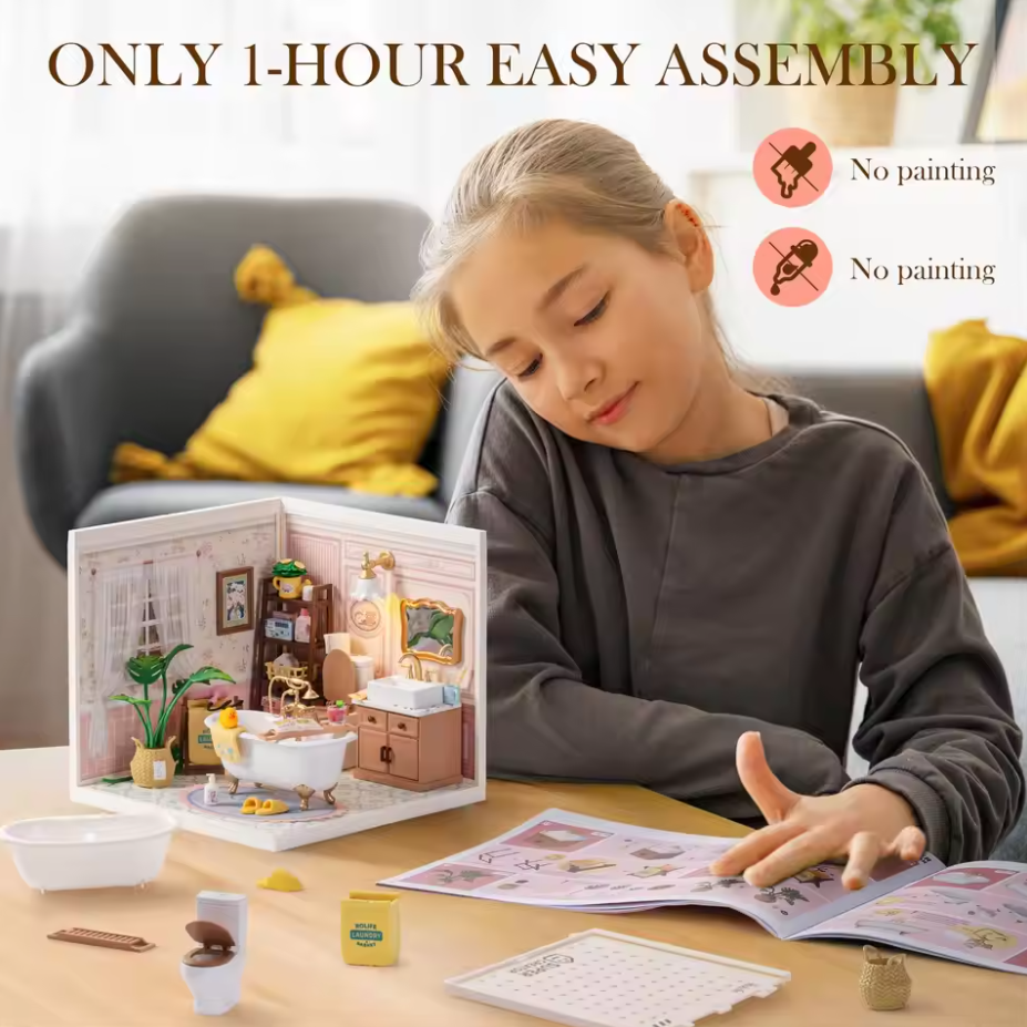 Robotime DW014B Pop Bubble Bathroom - JOYTOY WORLD