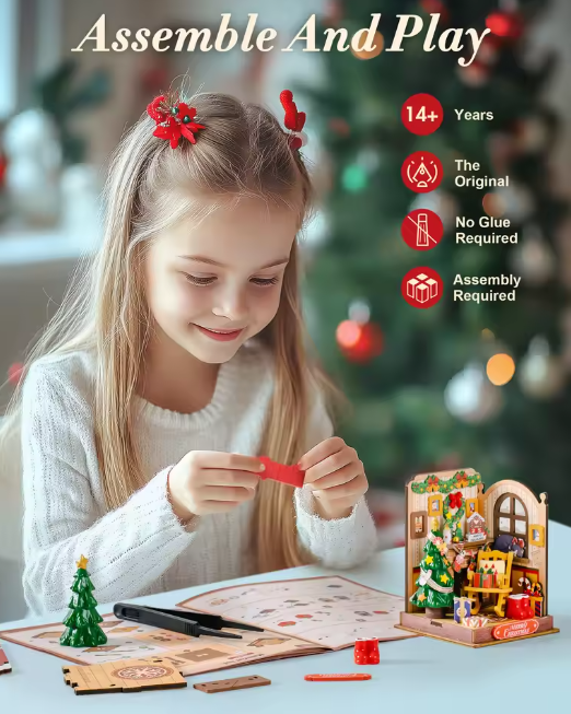 Robotime DS041 Christmas Fireplace - JOYTOY WORLD