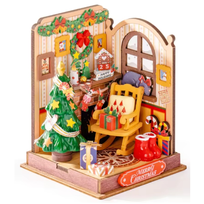 Robotime DS041 Christmas Fireplace - JOYTOY WORLD