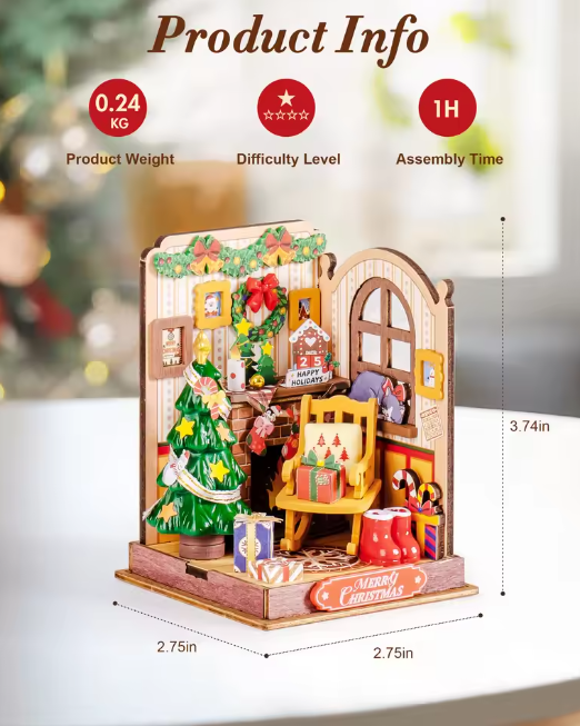 Robotime DS041 Christmas Fireplace - JOYTOY WORLD