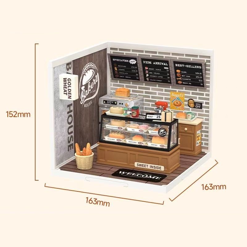 Robotime DW005B Golden Wheat Bakery - JOYTOY WORLD