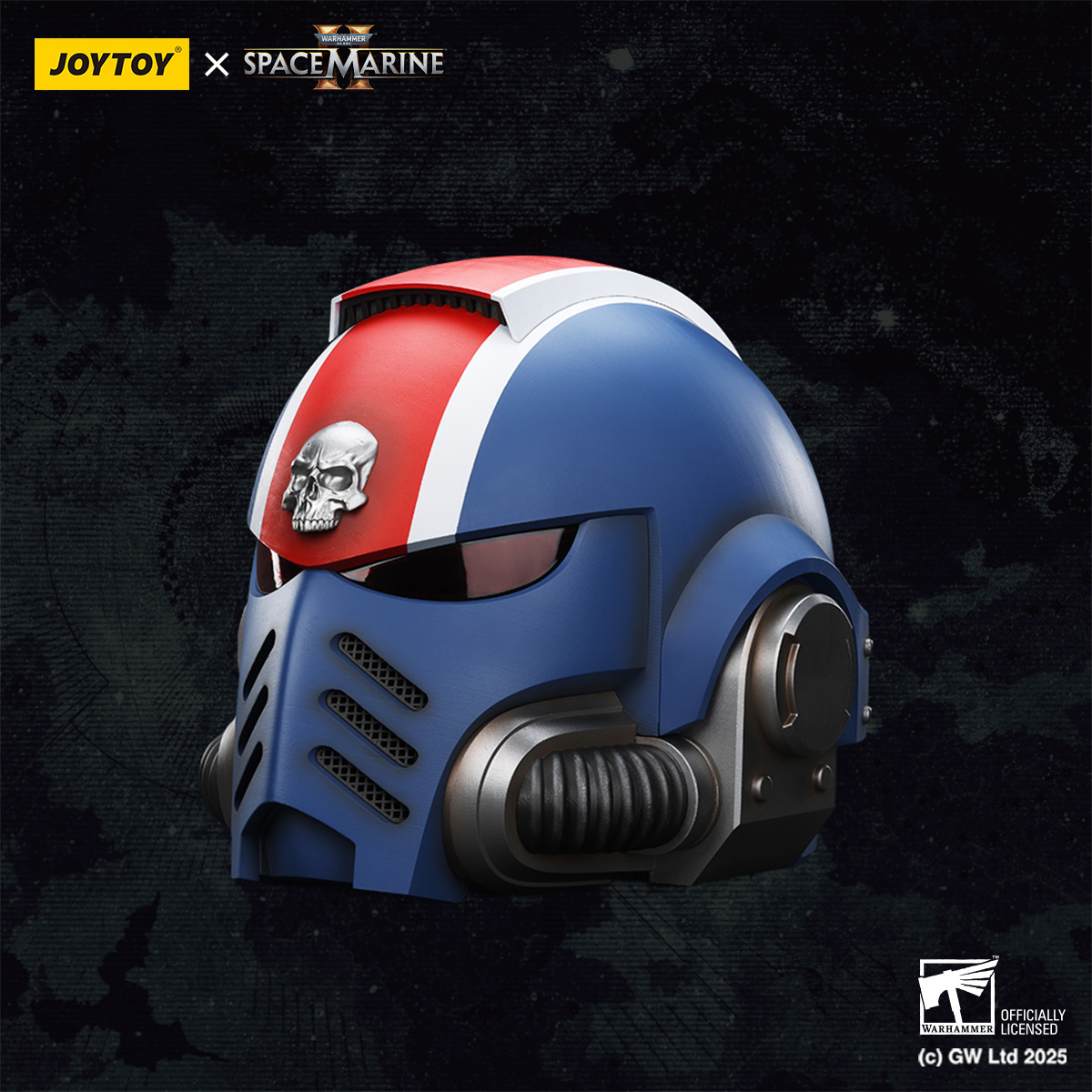 JOYTOY Warhammer 40k  Ultramarines Lieutenant Titus' MKX Helmet & Display Stand - JOYTOY WORLD