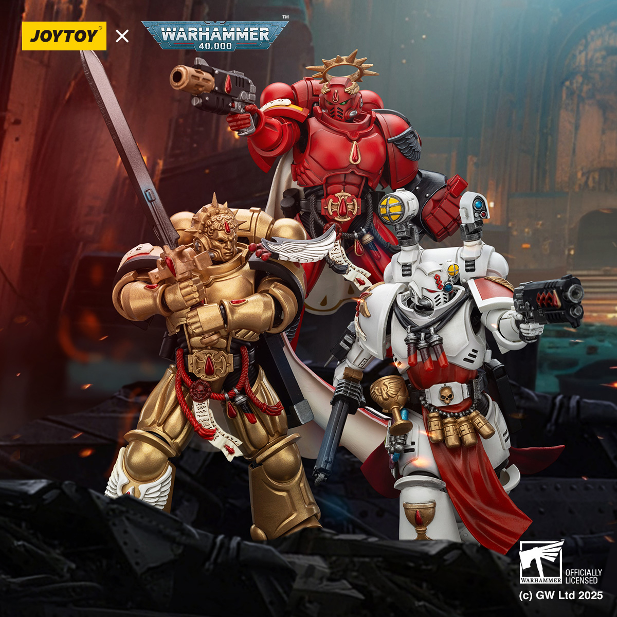 JOYTOY Warhammer 40k 1: 18 Blood Angels Captain and Sanguinary Priest - JOYTOY WORLD