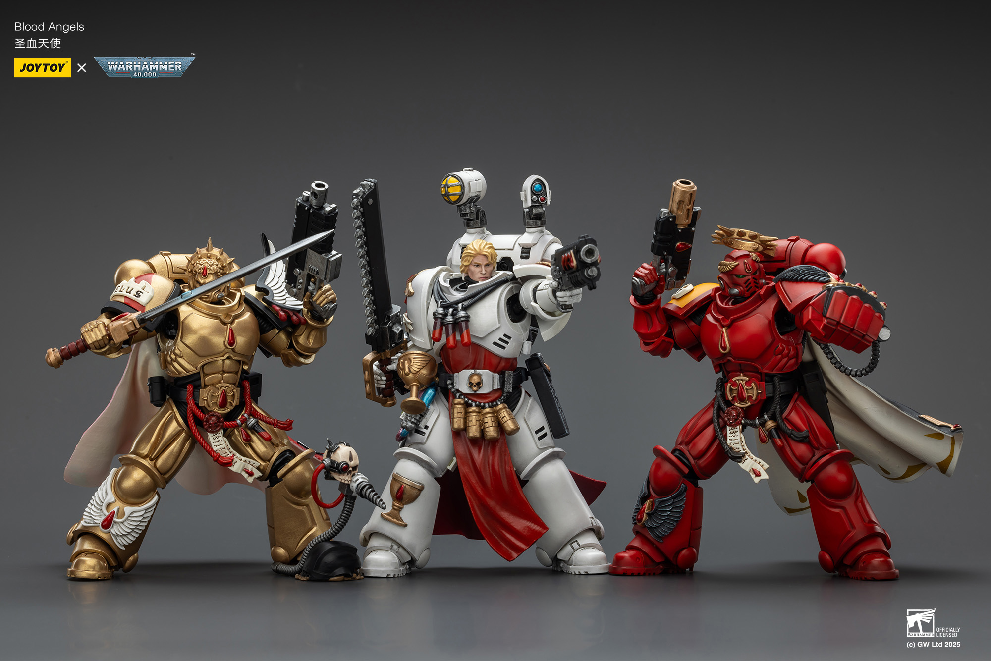 JOYTOY Warhammer 40k 1: 18 Blood Angels Captain and Sanguinary Priest - JOYTOY WORLD