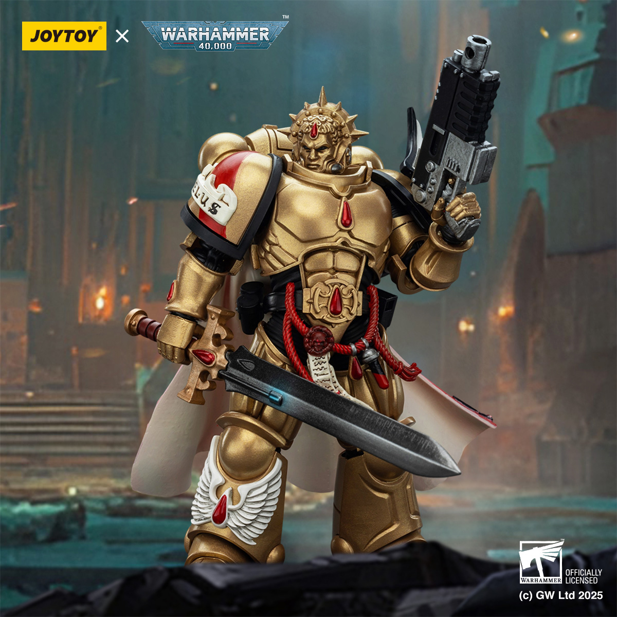JOYTOY Warhammer 40k 1: 18 Blood Angels Captain and Sanguinary Priest - JOYTOY WORLD