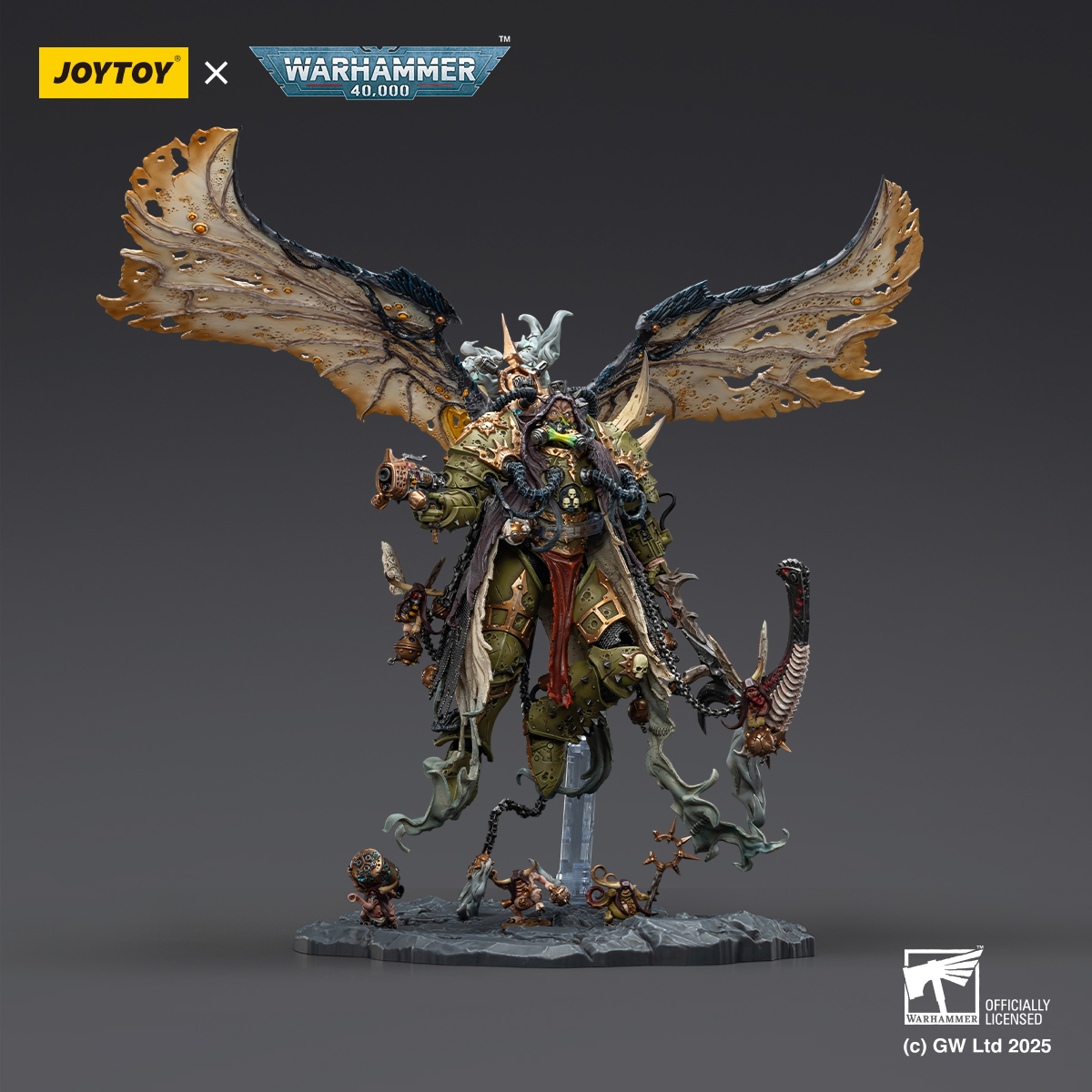 JOYTOY JT02564 Warhammer 40K Mortarion Daemon Primarch of Nurgle with Ancient weapons The Lantern and Silence - JOYTOY WORLD