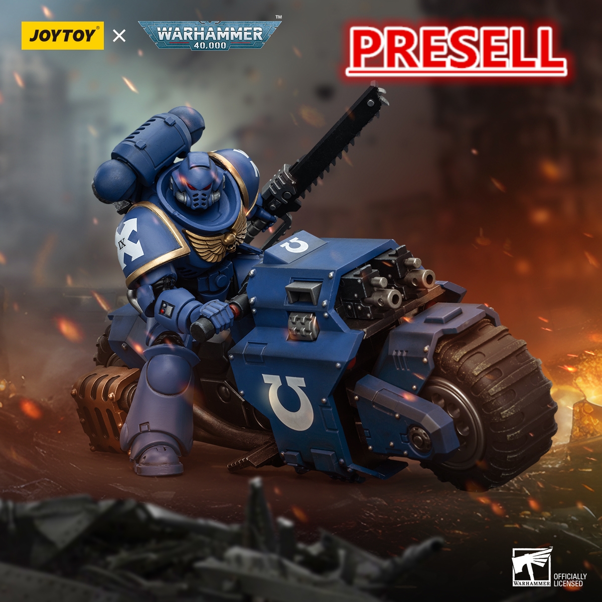 JOYTOY Warhammer 40k 1: 18 Space Marines Ultramarines Outriders Brother Catonus - JOYTOY WORLD