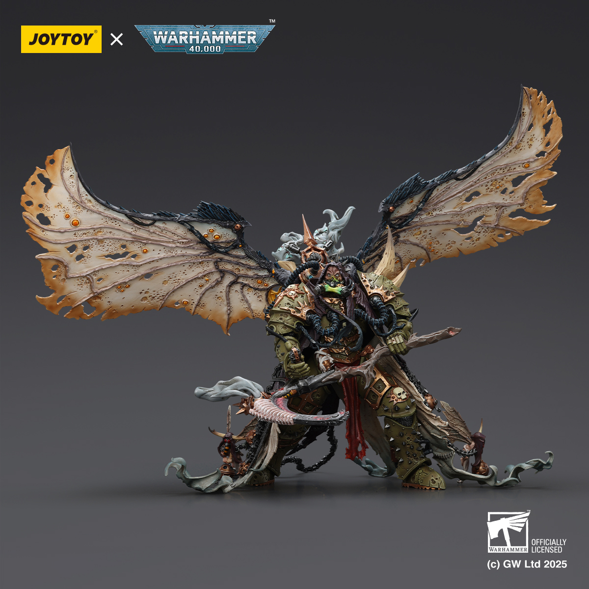 JOYTOY JT02564 Warhammer 40K Mortarion Daemon Primarch of Nurgle with Ancient weapons The Lantern and Silence - JOYTOY WORLD