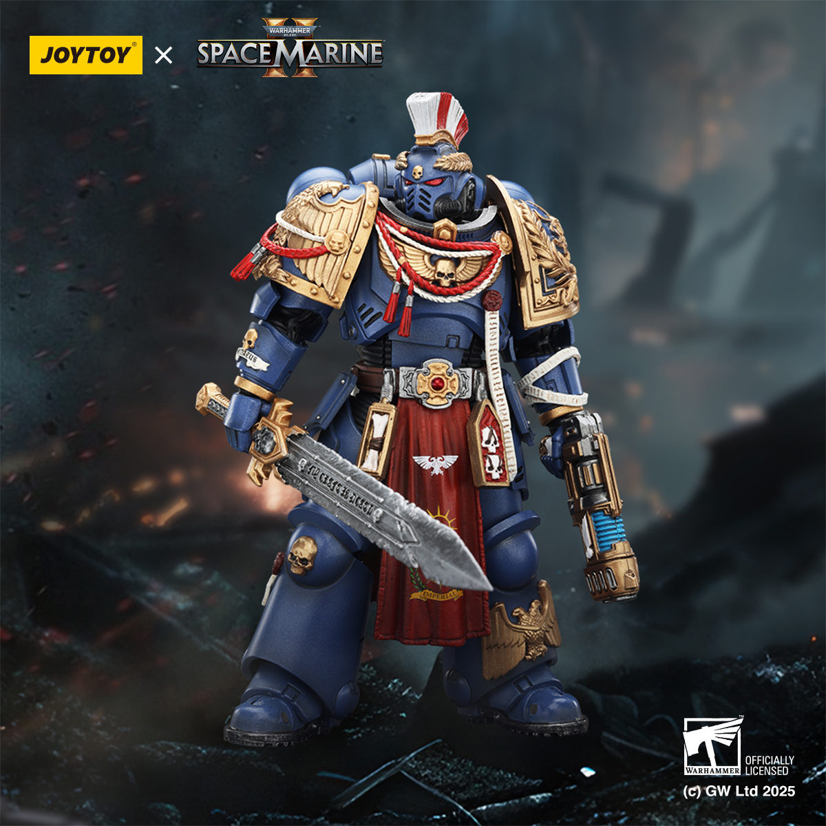 JOYTOY Warhammer 40k Space Marine 2 1: 18 Ultramarines Heavy Armor - JOYTOY WORLD