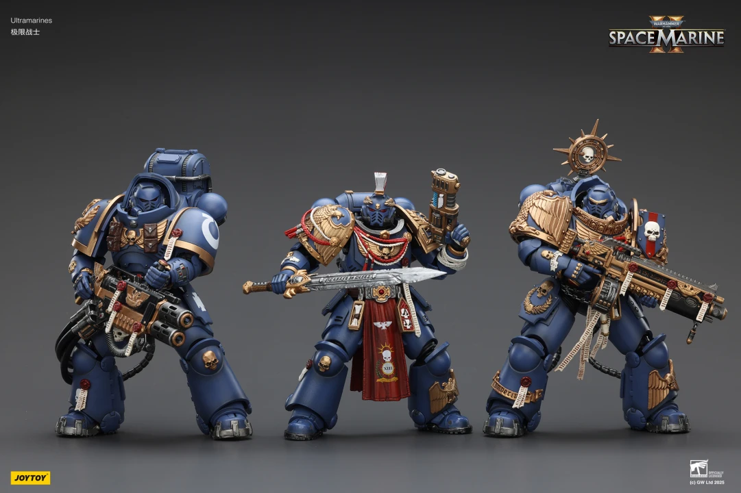 Figurine JOYTOY Warhammer 40K - Ultramarines Torvald Avec épée, Bouclier Et Pistolet, échelle 1/18