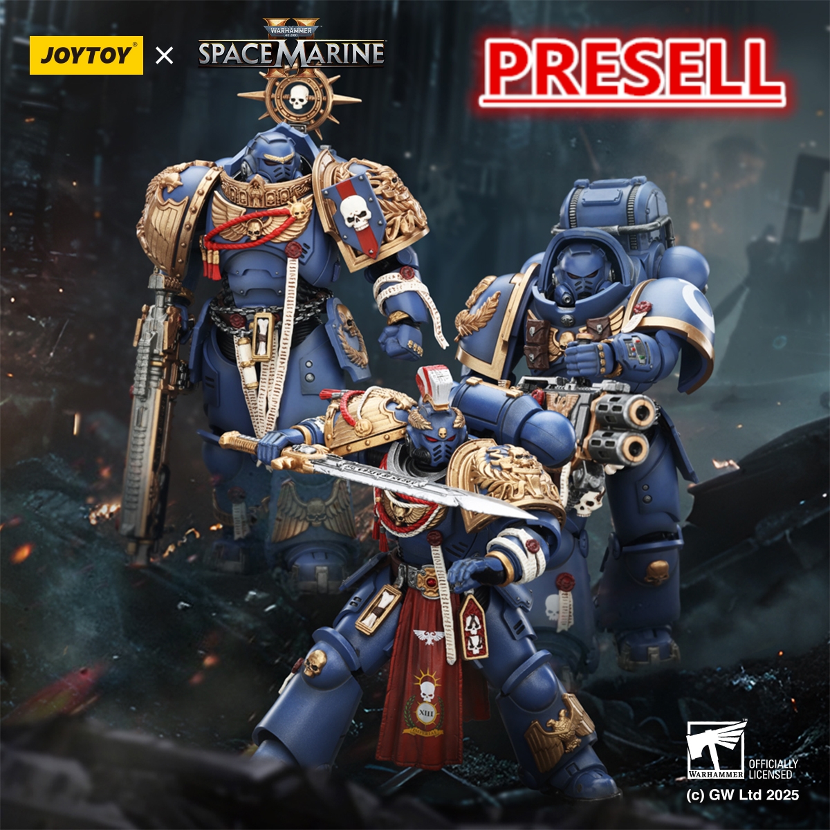 JOYTOY Warhammer 40k Space Marine 2 1: 18 Ultramarines Heavy Armor - JOYTOY WORLD