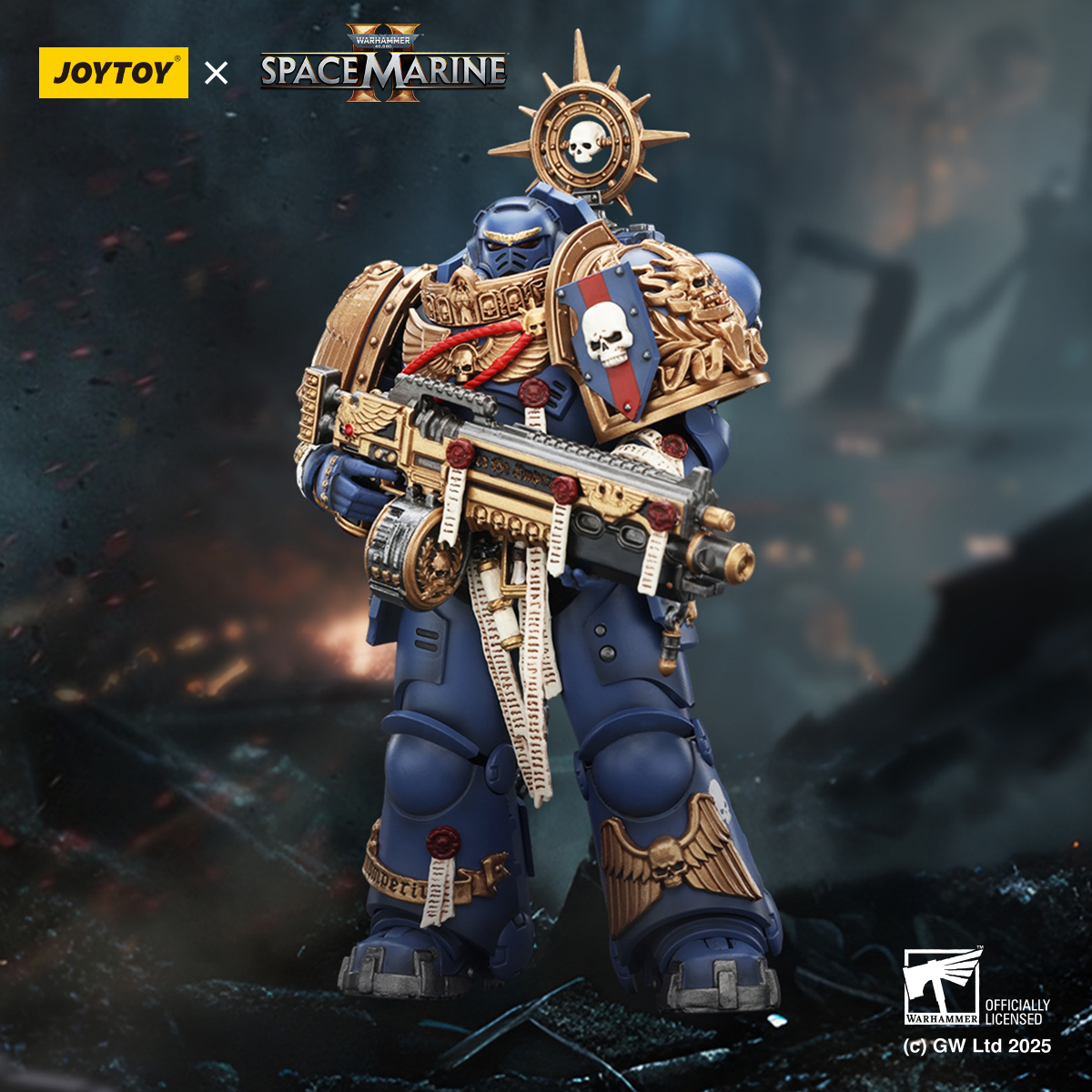 JOYTOY Warhammer 40k Space Marine 2 1: 18 Ultramarines Heavy Armor - JOYTOY WORLD