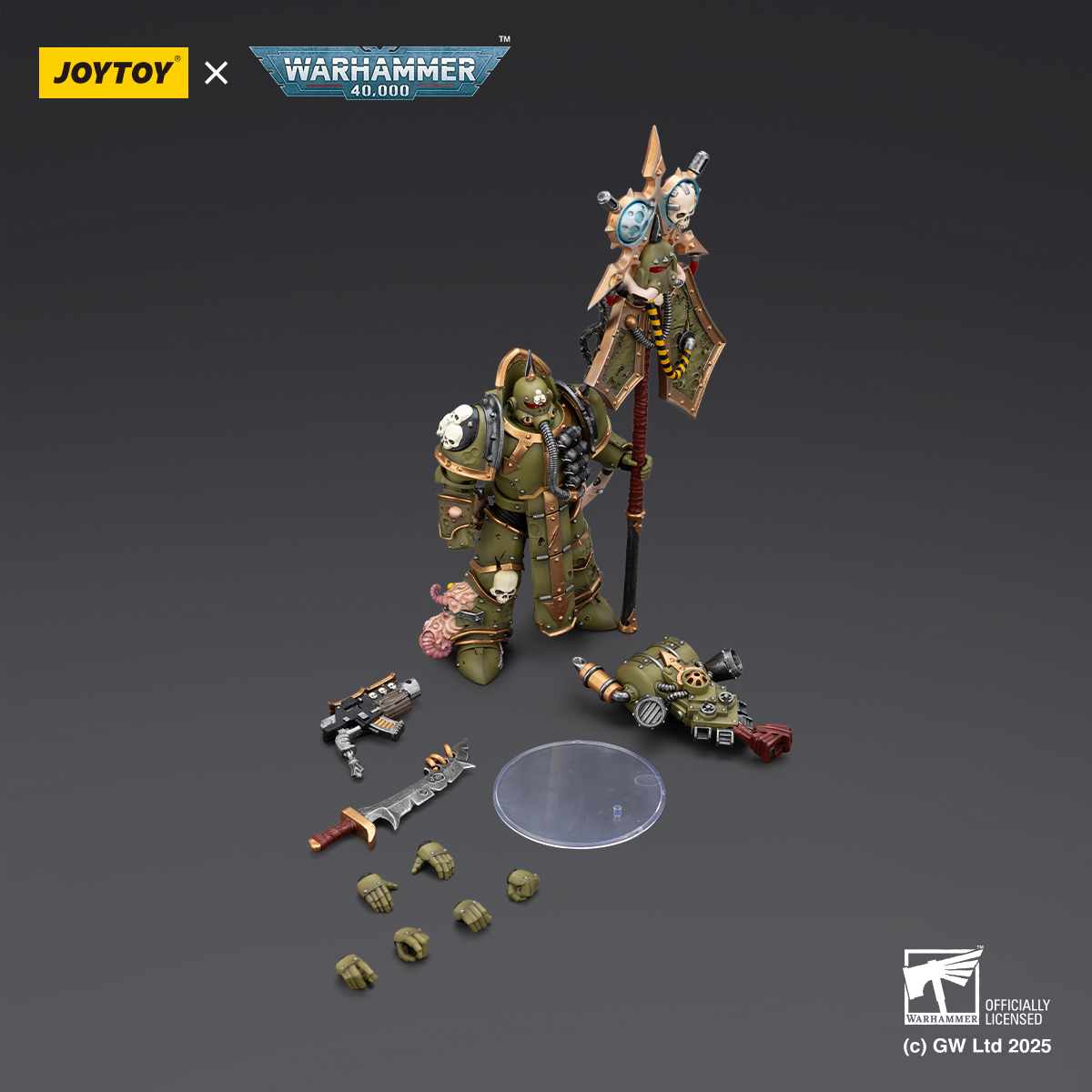 JOYTOY Warhammer 40K Death Guard Blightlord Terminator and Plague Marine Icon bearer - JOYTOY WORLD