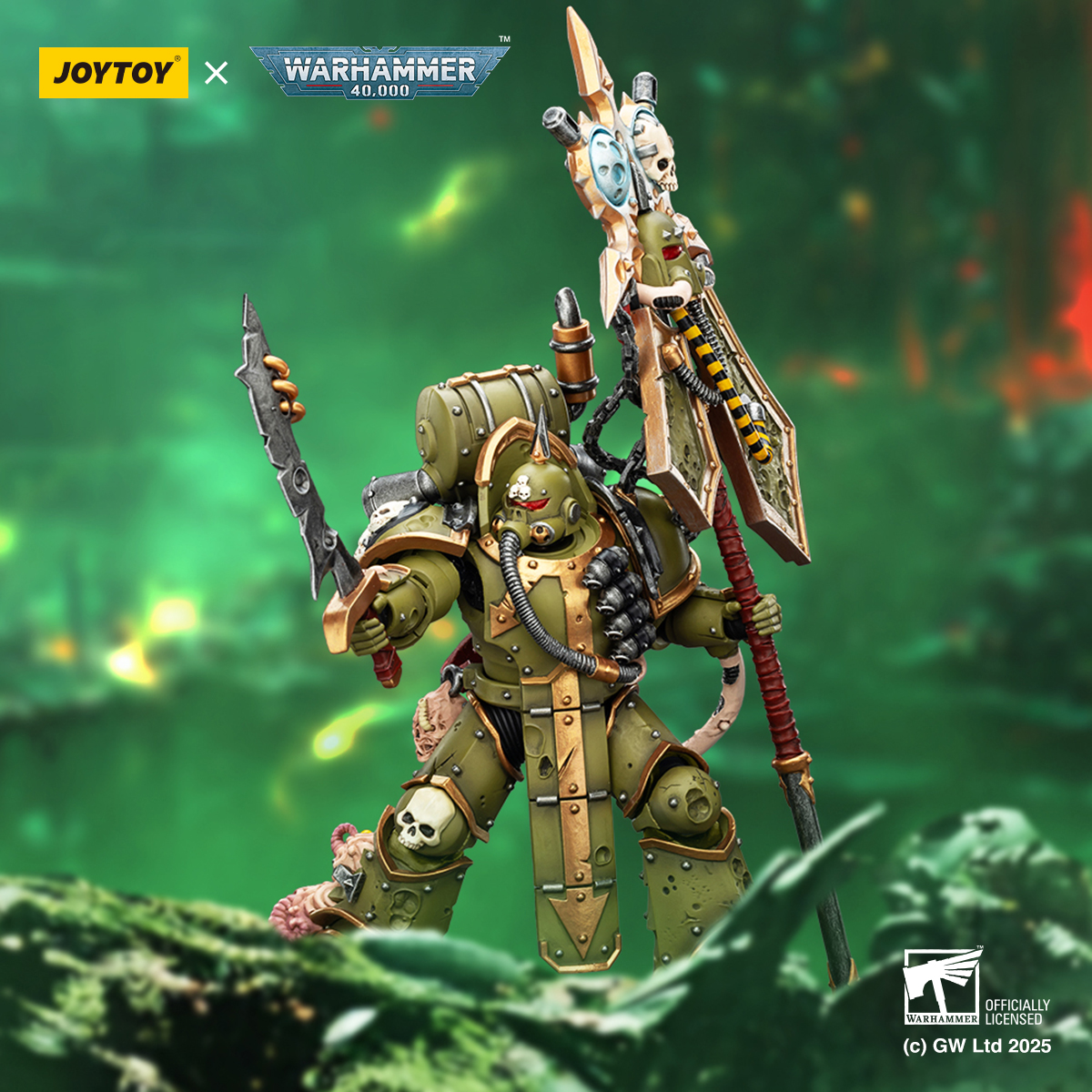JOYTOY Warhammer 40K Death Guard Blightlord Terminator and Plague Marine Icon bearer - JOYTOY WORLD