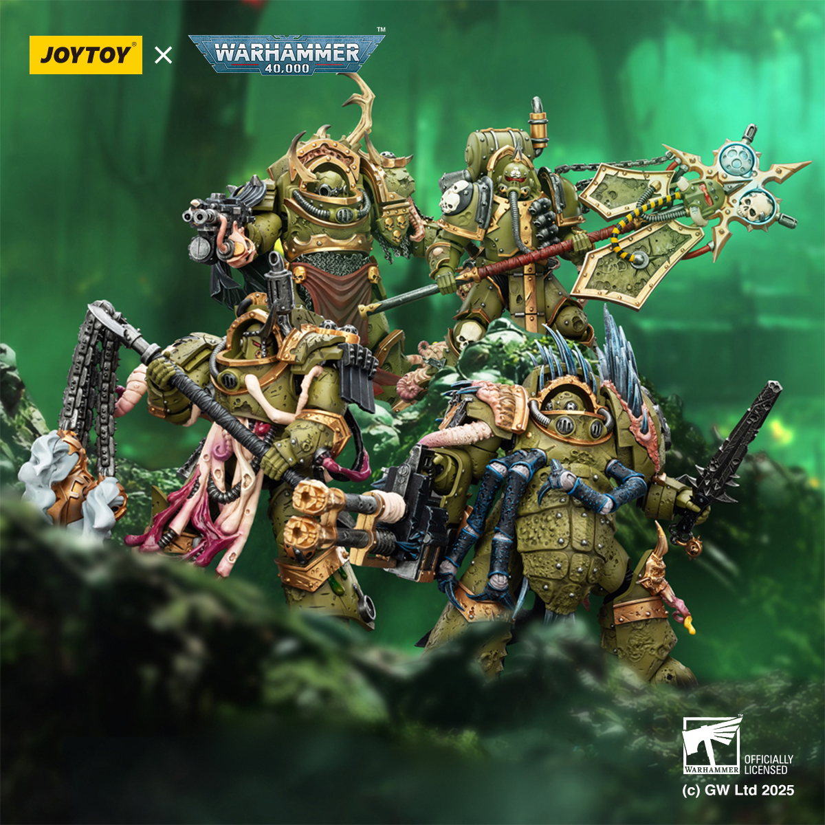 JOYTOY Warhammer 40K Death Guard Blightlord Terminator and Plague Marine Icon bearer - JOYTOY WORLD