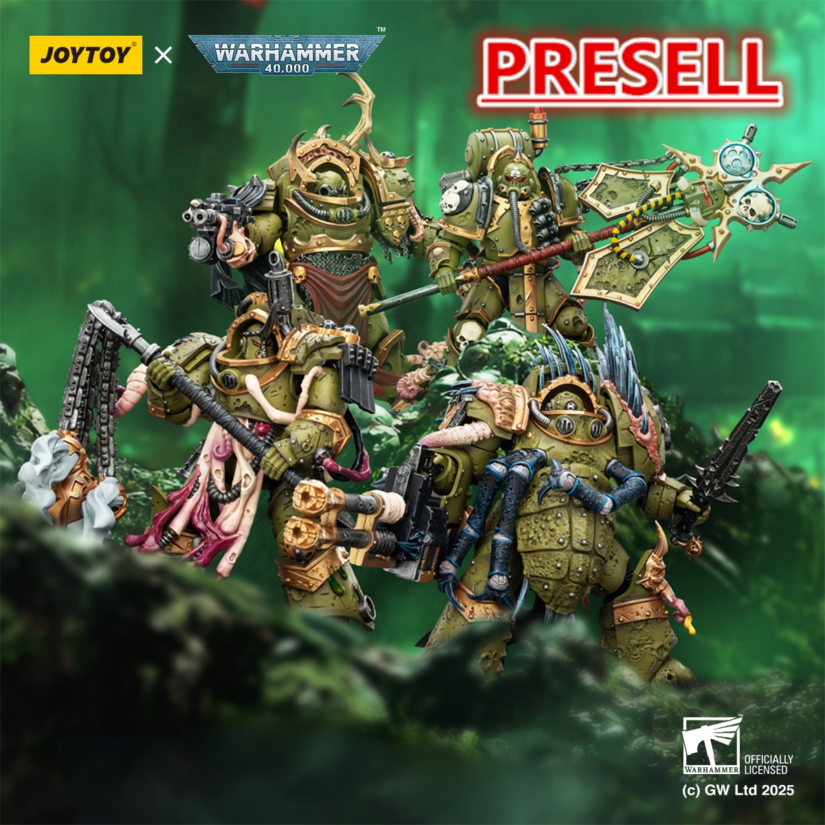 JOYTOY Warhammer 40K Death Guard Blightlord Terminator and Plague Marine Icon bearer - JOYTOY WORLD