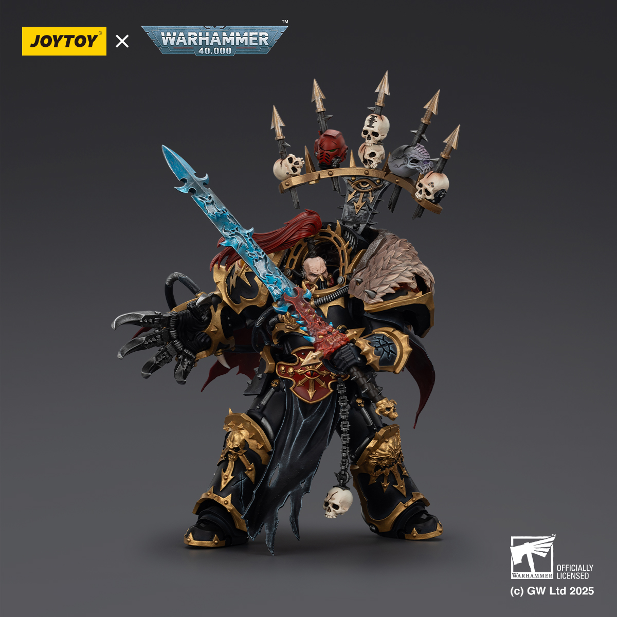 JOYTOY JT02922 Warhammer 40K Black Legion Abaddon the Despoiler with Drach'nyen and the Talon of Horus - JOYTOY WORLD