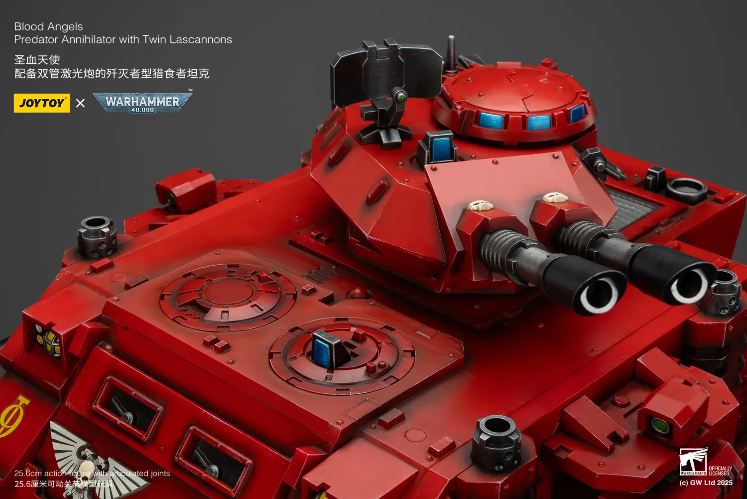 JOYTOY JT01499 Warhammer 40k 1: 18 Blood Angels Predator Annihilator with Twin Lascannons - JOYTOY WORLD