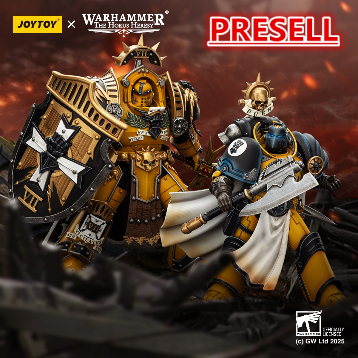 JOYTOY Warhammer The Horus Heresy 1: 18 Imperial Fists Legion Praetor and Librarian Consul - JOYTOY WORLD