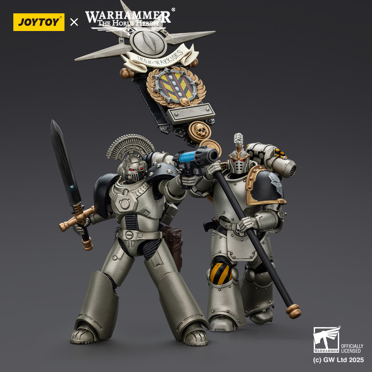 JOYTOY Warhammer The Horus Heresy lron Warriors MKVI Tactical Sergeant and Command Squad Chosen with Legion Standard - JOYTOY WORLD