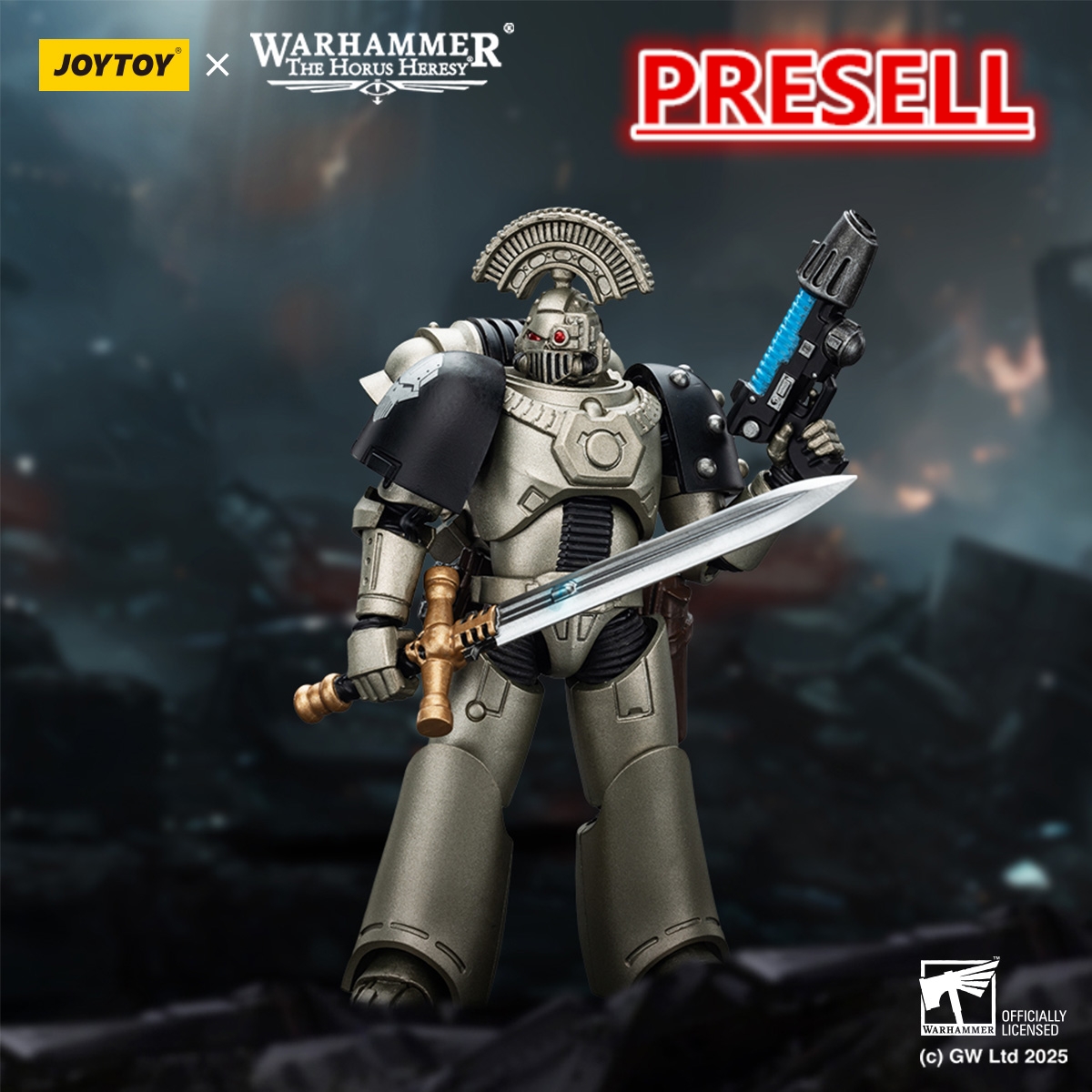 JOYTOY Warhammer The Horus Heresy lron Warriors MKVI Tactical Sergeant and Command Squad Chosen with Legion Standard - JOYTOY WORLD