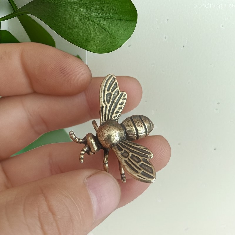 Vintage pure copper mantis decoration tea pet mini bronze decoration