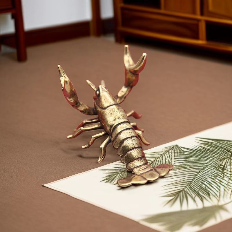 Vintage pure copper mantis decoration tea pet mini bronze decoration