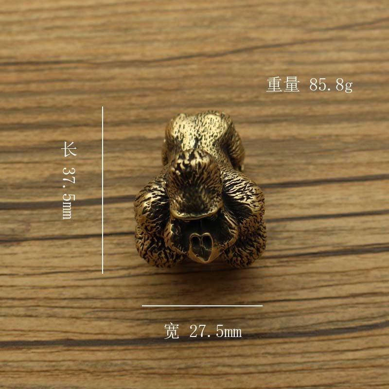 Alloy solid gorilla King Kong figurine Copper art tea pet creative monkey