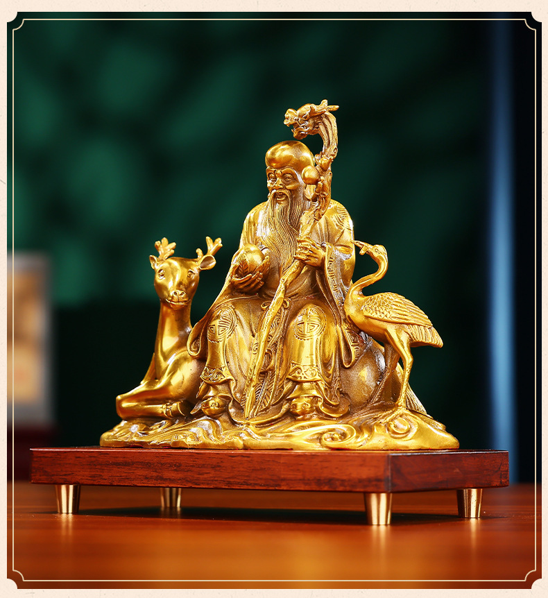 Brass Antarctic Immortal Ornament Home Furnishings Longevity Star Statue