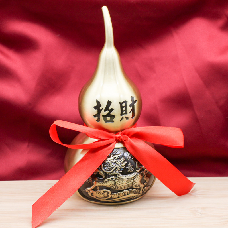 复制16CM brass Kirin gourd brings wealth and fortune to the living room and office desktop decoration