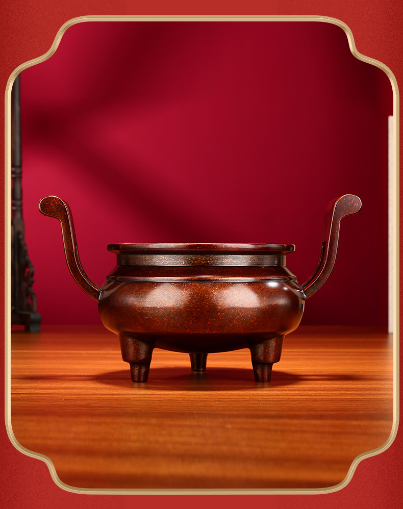 复制4CM brass antique official hat incense burner, home office desktop incense burner