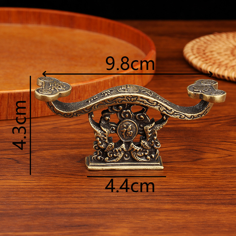 Brass Fortune, Fortune, Longevity, Ruyi Pen Holder, Paper, Study, Four Treasures, Bronze Artifacts, Antique