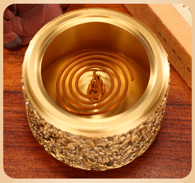 9cm brass Thousand Crane Incense Burner Home Turtle Crane Yannian
