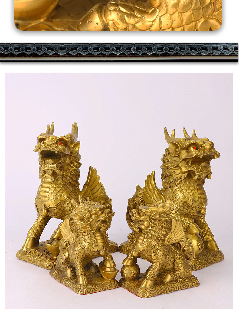 7cm high brass money Pixiu copper Pixiu Ruyi Pixiu ornament