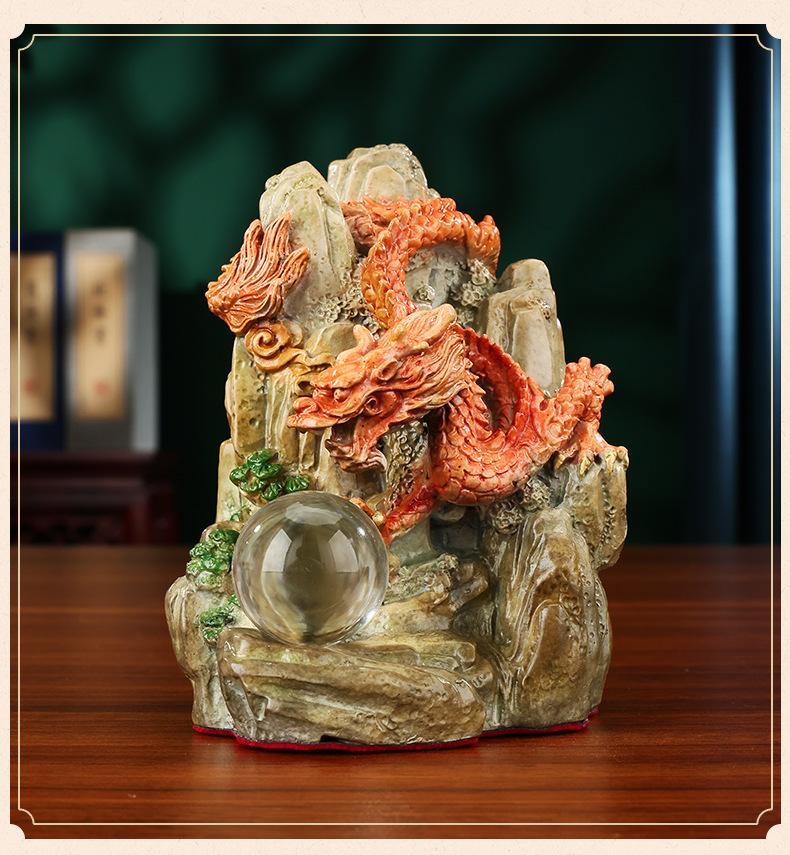 Colorful Copper Golden Dragon Panshan Ornament Home Crafts Ornament