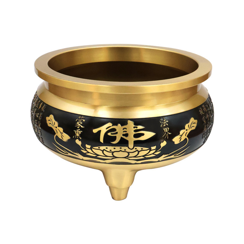 Brass Incense Burner for Household Indoor Incense Supply, Cauldron Stove, Copper