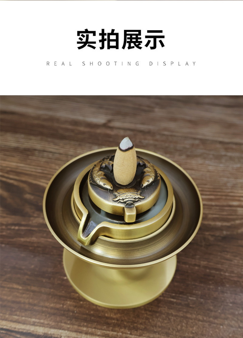 Brass stone mill reflux incense burner plate incense burner for household use