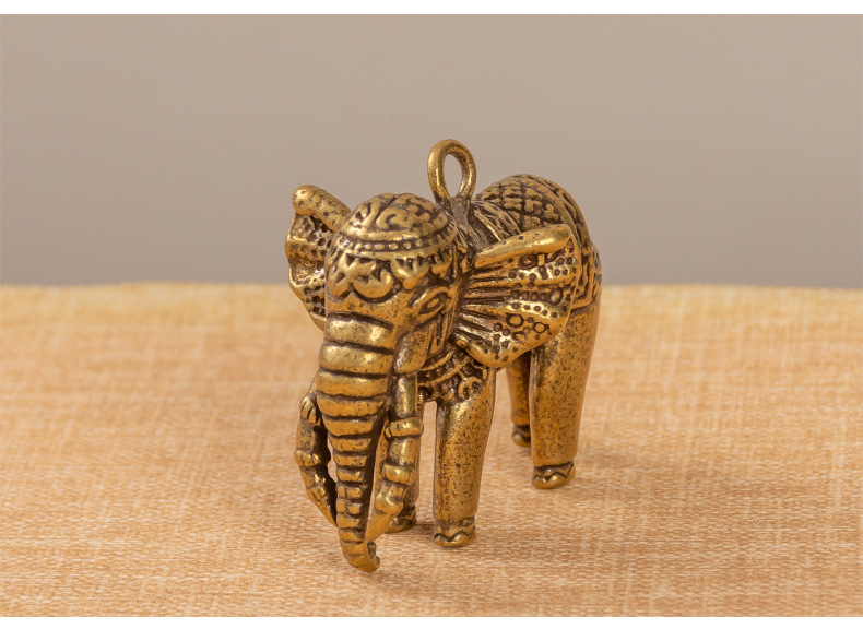 Solid brass elephant ornament imitating ancient auspicious and lucky elephants