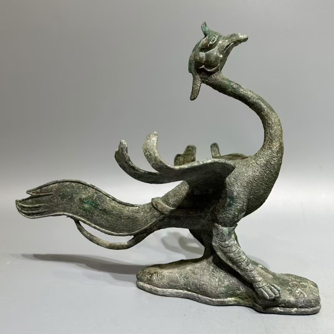 Four Great Divine Beasts Antique Artifacts: Green Dragon, White Tiger, Red Sparrow, Xuanwu Ornament