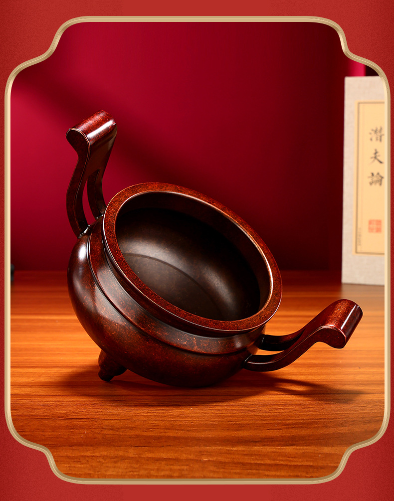 复制4CM brass antique official hat incense burner, home office desktop incense burner